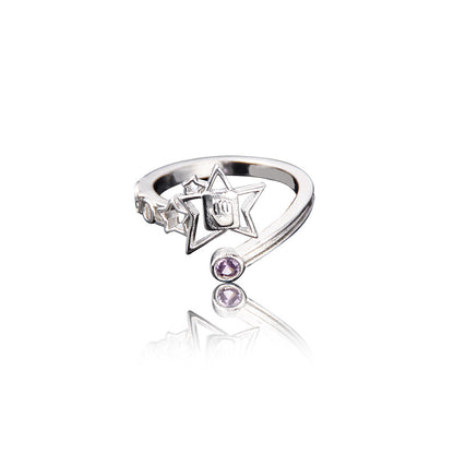 Anime JoJo's Bizarre Adventure Anime JoJo's Bizarre Adventure Josuke Higashikata Star Ring Stand Platinum Heart COS Ring